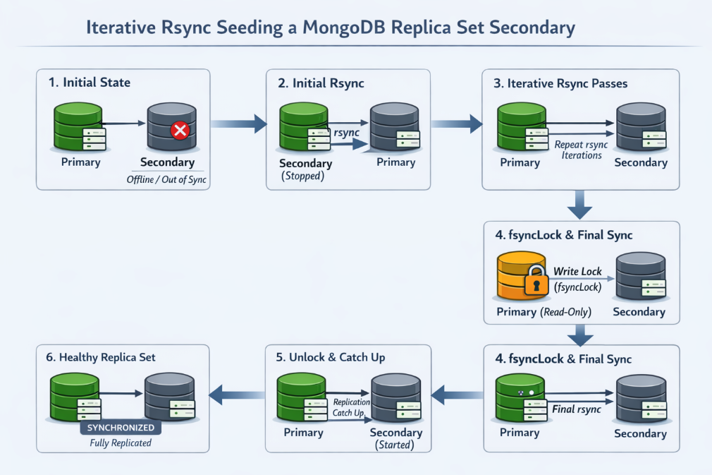 Iterative Rsync Seeding a Replica Set Secondary Member by Using Iterative rsync